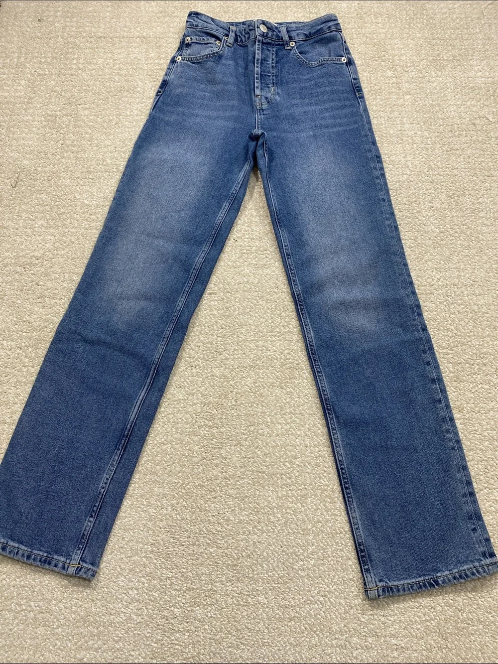 Rails Straight-Leg Jeans in Light Blue Wash High rise straight Size 24 100%Cott